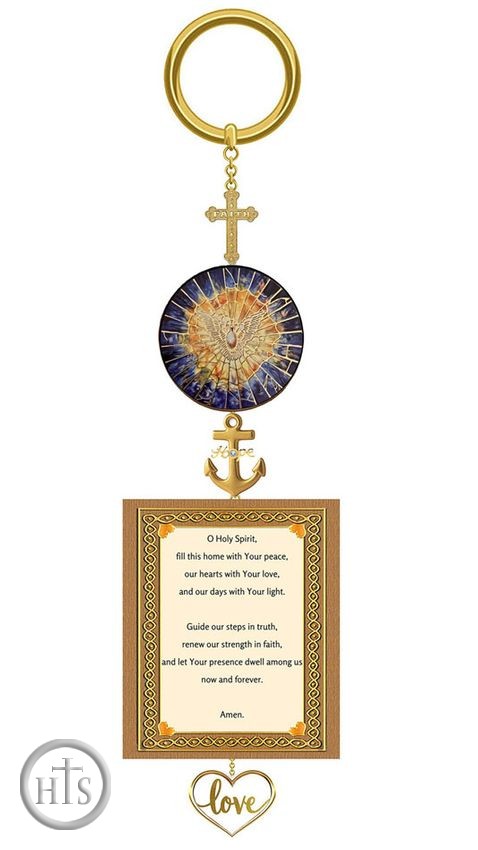 HolyTrinityStore Picture - 2-Sided Home Blessing Icon Charm with Prayers