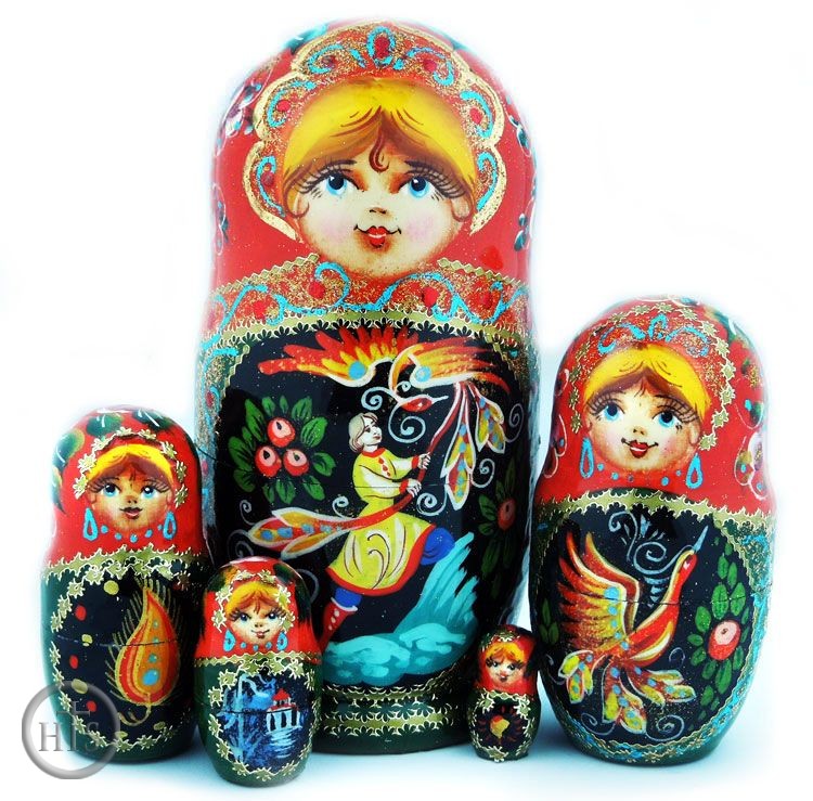 HolyTrinityStore Photo - 5 Nested Matreshka Wooden Dolls, 