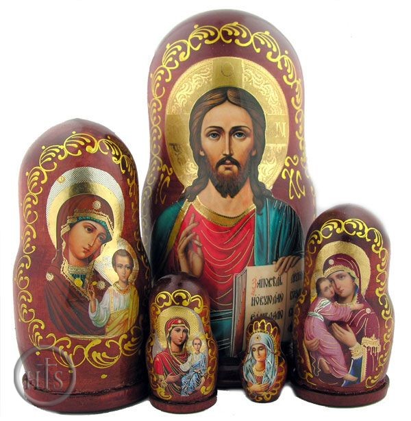 Picture - Christ The Teacher, 5 Nested Wooden Icon Doll 
