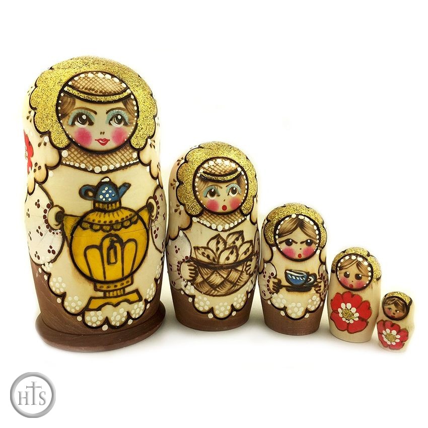 Picture - Matreshka 5 Nesting Dolls, 