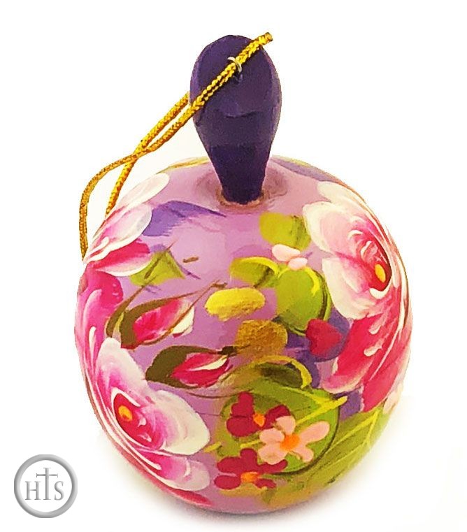 Product Picture - Christmas Ornament Wooden Apple, Hand Painted