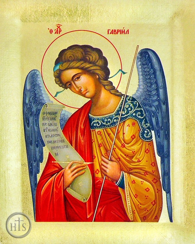 Picture - Archangel Gabriel (GAVRIIL), Serigraph Orthodox Icon with Stand