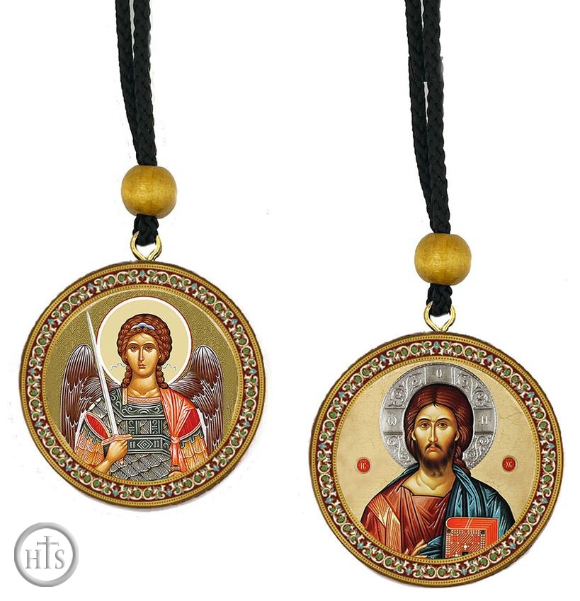 Product Pic - Archangel Michael and The Christ, Reversible Icons on Rope