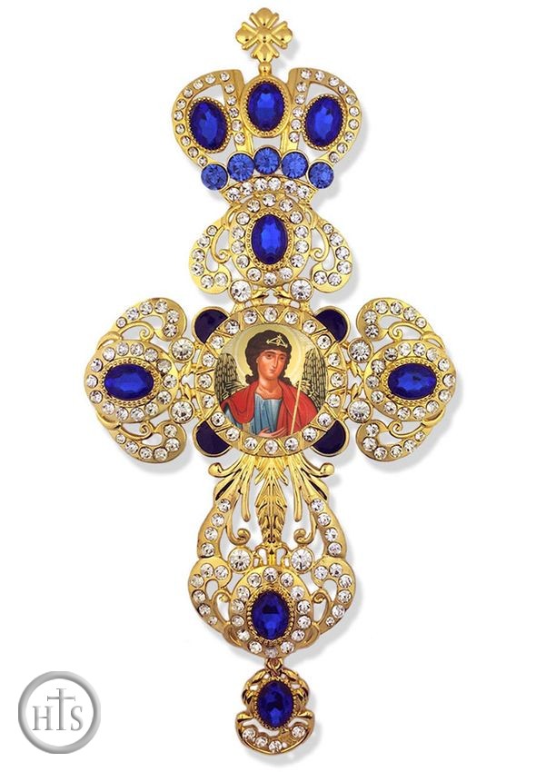 Product Picture - Archangel Michael, Framed Cross-Shaped Icon Ornament