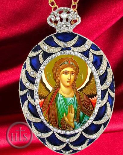 Image - Archangel Michael Egg Shaped Ornament, Blue