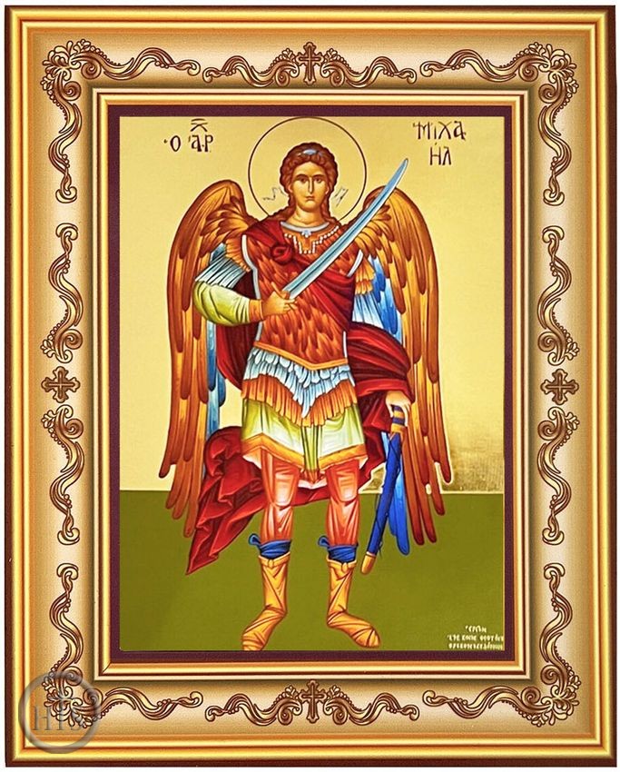 Product Picture - Archangel Michael, Wooden Frame  Icon with Stand