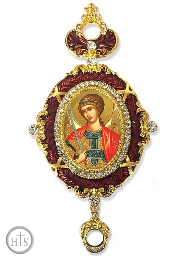 HolyTrinity Pic - Archangel Michael, Enameled Jeweled Icon Ornament