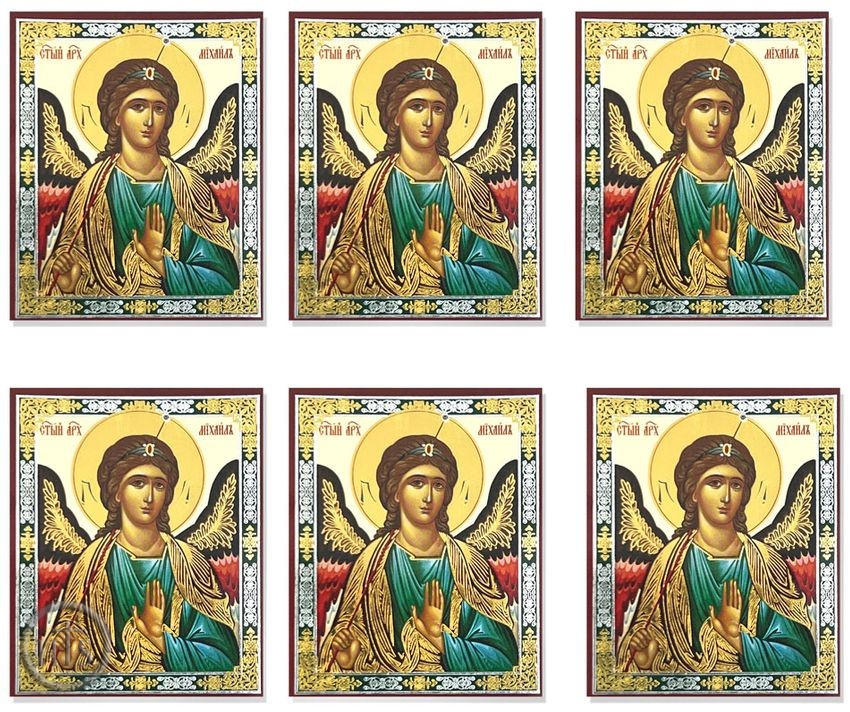 Image - Archangel Michael, Set of 6 Gold Foiled Prayer Cards