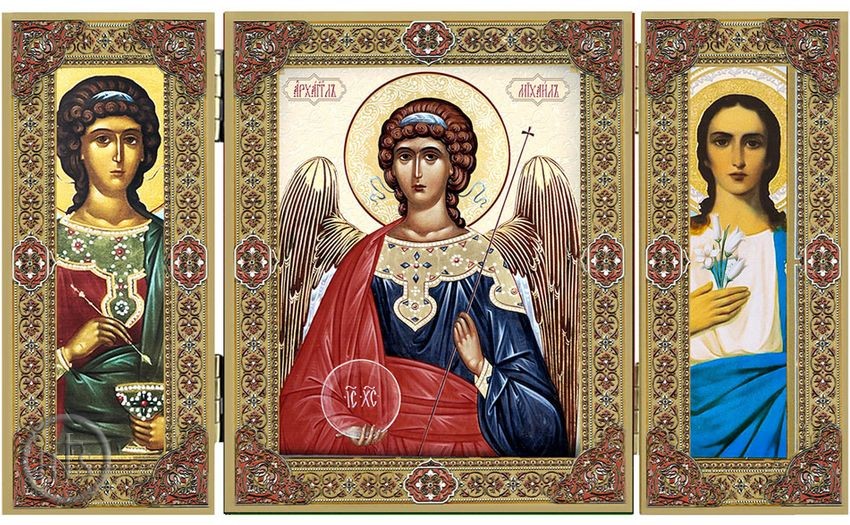 Product Photo - Archangels Michael Gabriel and Raphael, Icon Triptych