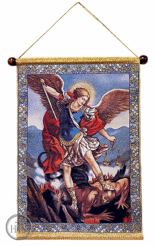 HolyTrinityStore Photo - Archangel Michael, Hanging Tapestry Icon Banner