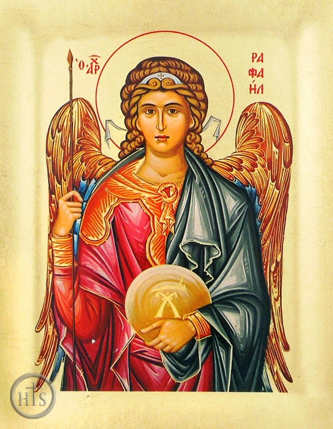 HolyTrinity Pic - Archangel Raphael, Serigraph Orthodox Icon with Stand