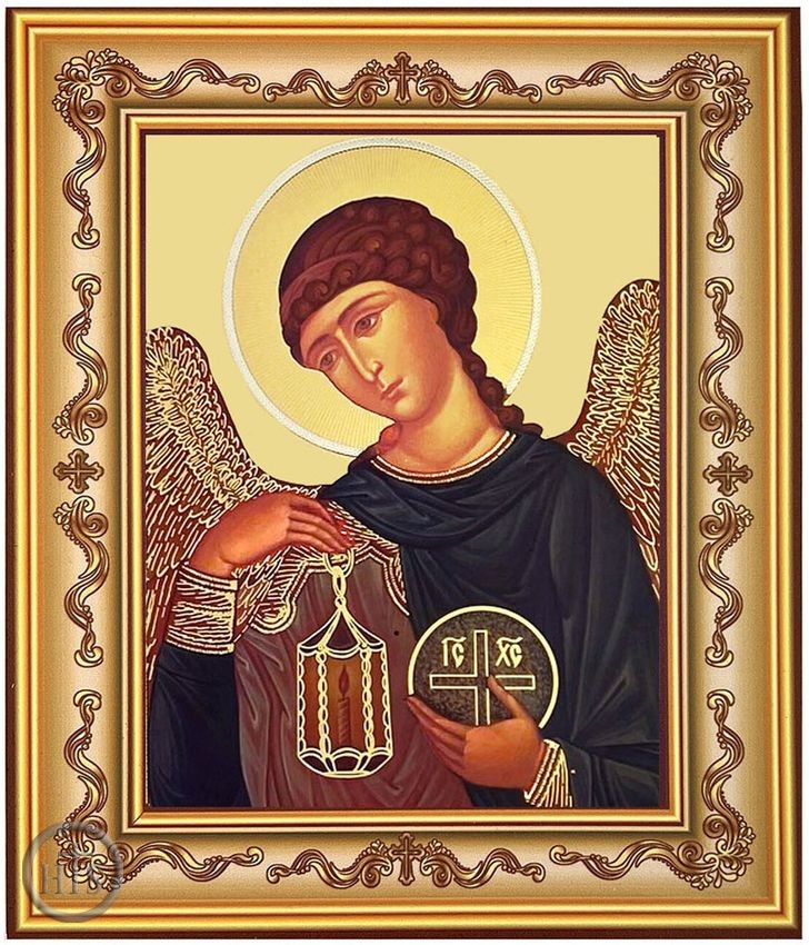 HolyTrinityStore Picture - Archangel Gabriel, Gold Foil Orthodox Icon in Frame 
