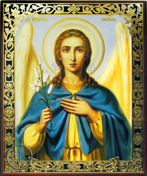 Product Image - Archangel Gabriel (GAVRIIL), Gold Foil Embossed Orthodox Icon