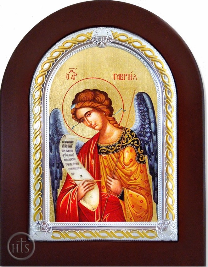 HolyTrinityStore Image - Archangel Gabriel (GAVRIIL), Serigraph   Orthodox  Icon in Wooden Frame