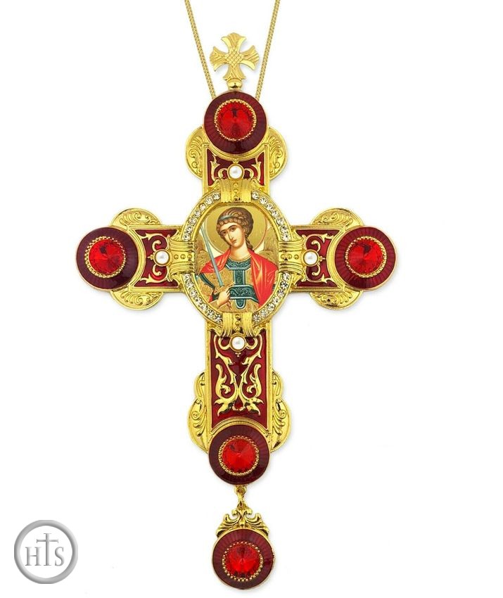 Image - Archangel Michael Icon in Byzantine Styled Cross Ornament