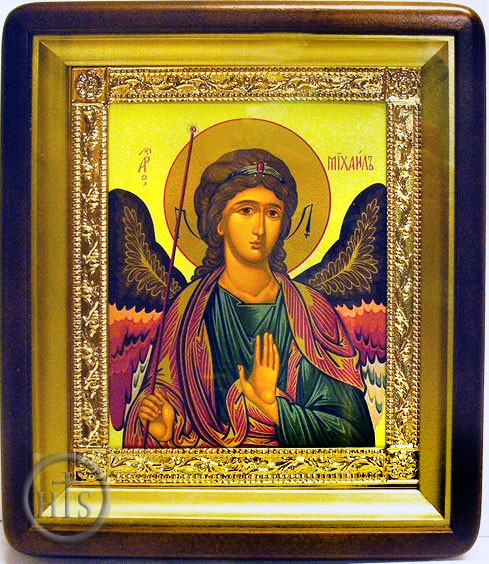 Product Pic - Archangel Michael, Orthodox Icon in Wood Frame with Glass