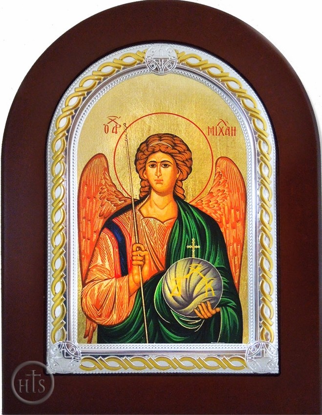 Product Image - Archangel Michael, Serigraph   Orthodox  Icon in Wooden Frame