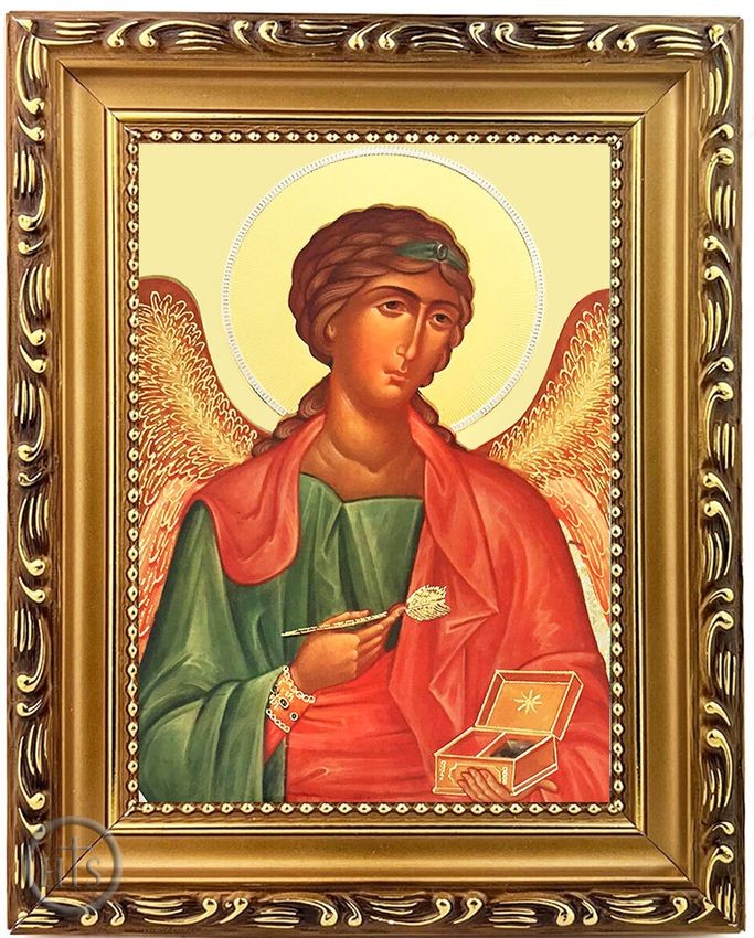 Product Photo - Archangel Raphael, Wooden Frame Orthodox Icon with Stand