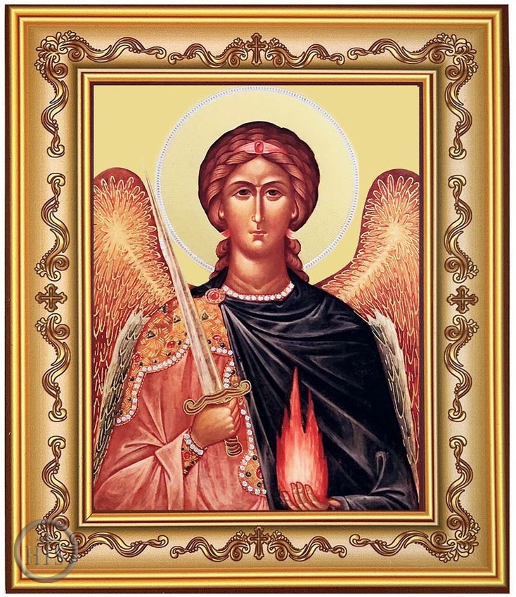 Image - Archangel Uriel, Gold Foil Orthodox Icon in Frame 