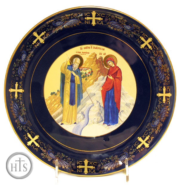 Picture - Greek Blue Ceramic Icon Plate 