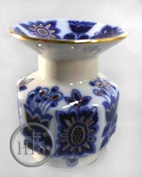 HolyTrinityStore Picture - Lomonosov Porcelain 'Blue Field' Candle Holder