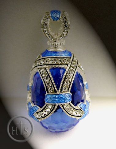 HolyTrinityStore Picture - Blue Topaz Sterling Silver Pendant Egg