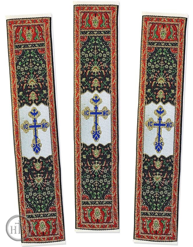 Picture - Set of 3 Tapestry  Icon  Book Markers,  IC XC Cross 