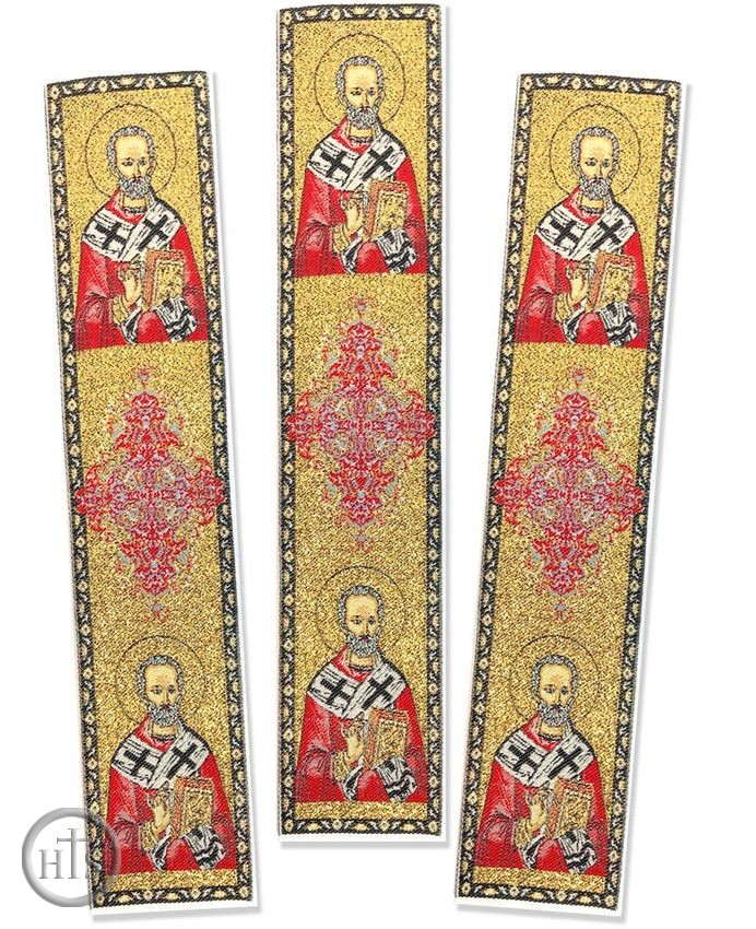 Product Pic - Set of 3 Tapestry Icon Book Markers with St Nicholas
