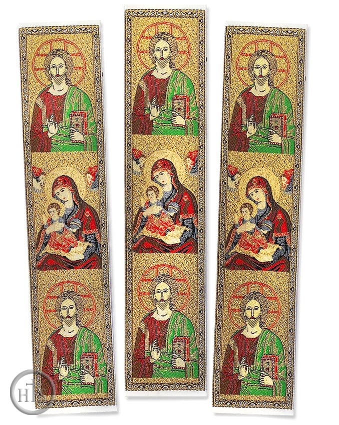 Image - The Christ and Virgin Mary, Set of 3  Tapestry  Icon  Book Markers 