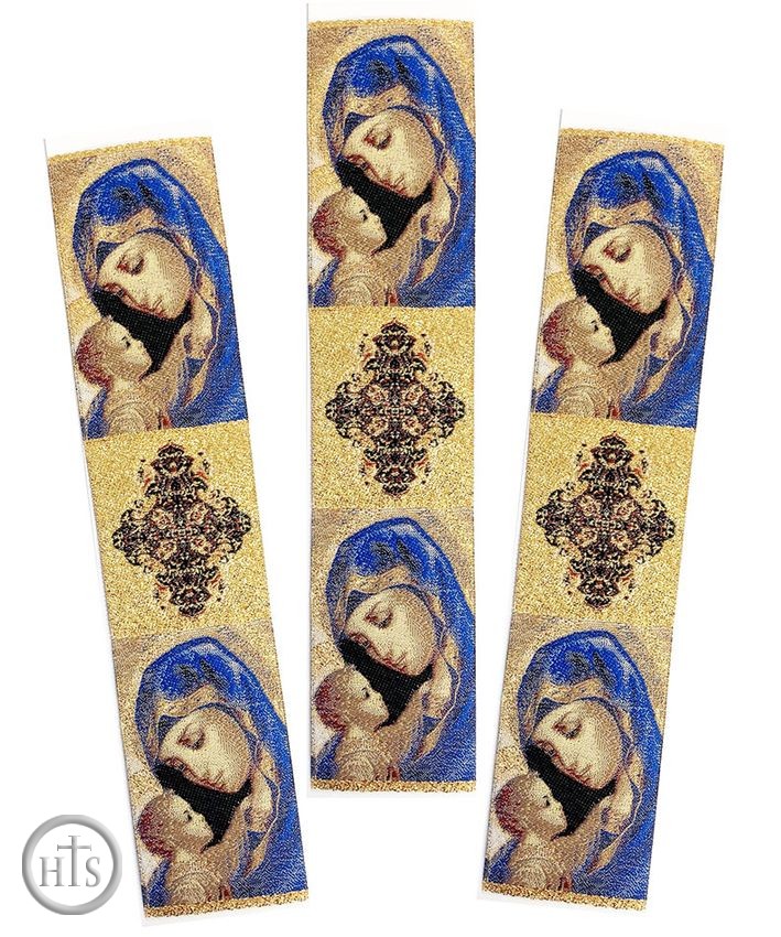 HolyTrinity Pic - Madonna Caressing the Christ Child, Set of 3 Tapestry  Icon  Book Markers