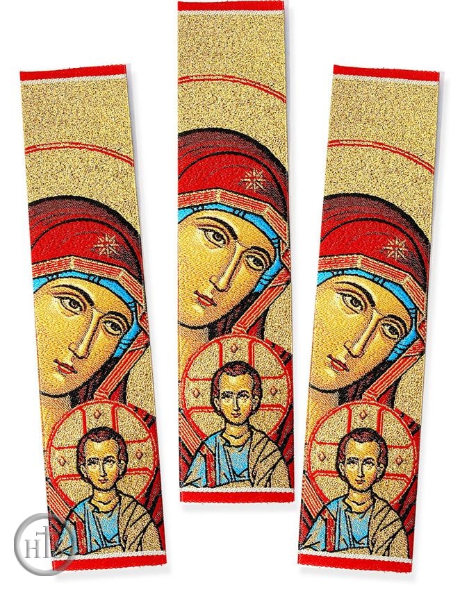 Product Picture - Virgin Mary and Christ, Set of 3 Tapestry Icon Book Markers