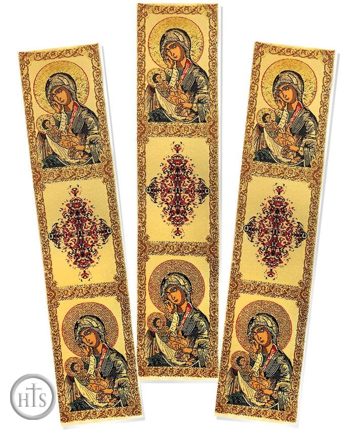 Product Pic - Set of 3 Tapestry Icon Book Markers with Virgin Mary