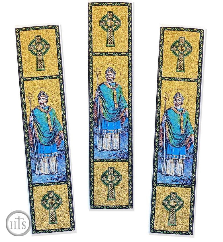 Product Pic - Tapestry Book Markers with Icon of Saint Patrick, Set of 3 