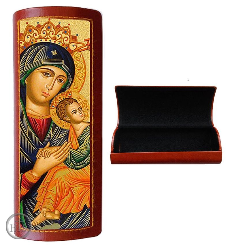 HolyTrinityStore Photo - Versatile Hardshell Box Case for Eyeglasses with Virgin Mary Icon 