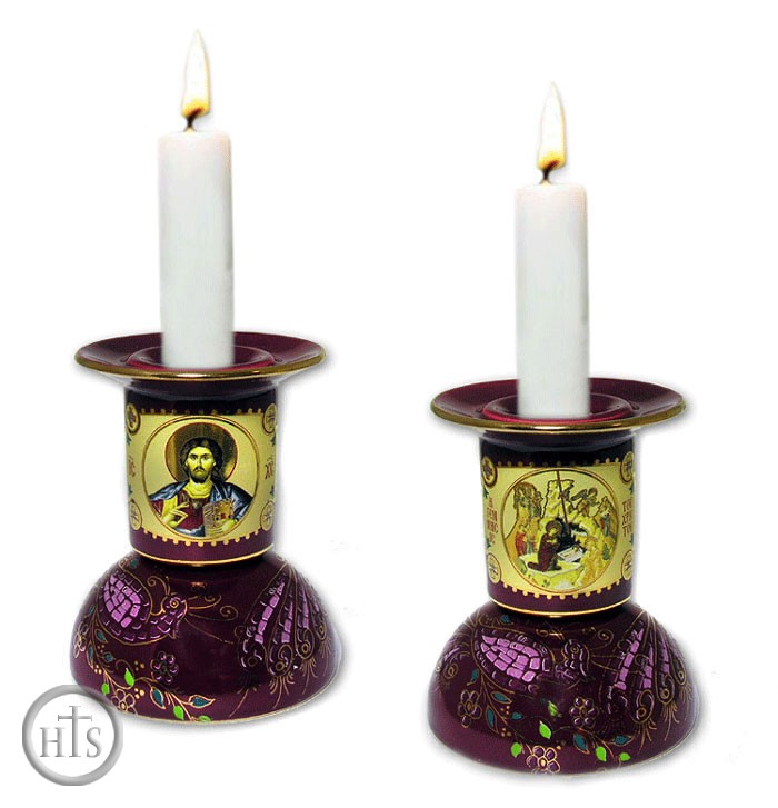 Pic - Candle Holder, Greek Icon Ceramic