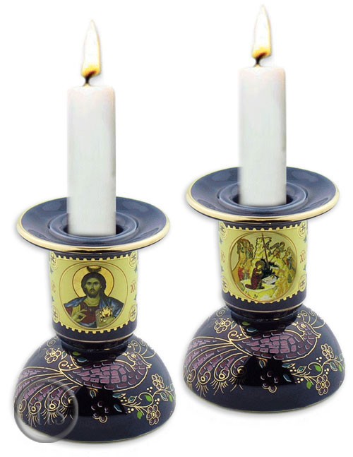 Product Photo - Candle Holder, Greek Icon Ceramic