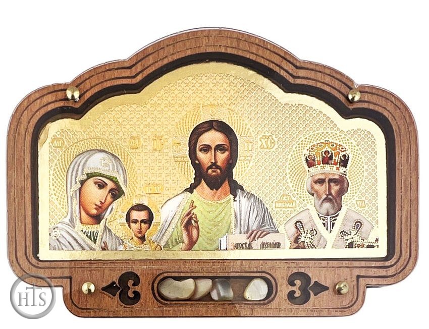 Photo - Virgin of Kazan, The Christ, St. Nicholas, Mini Triptych
