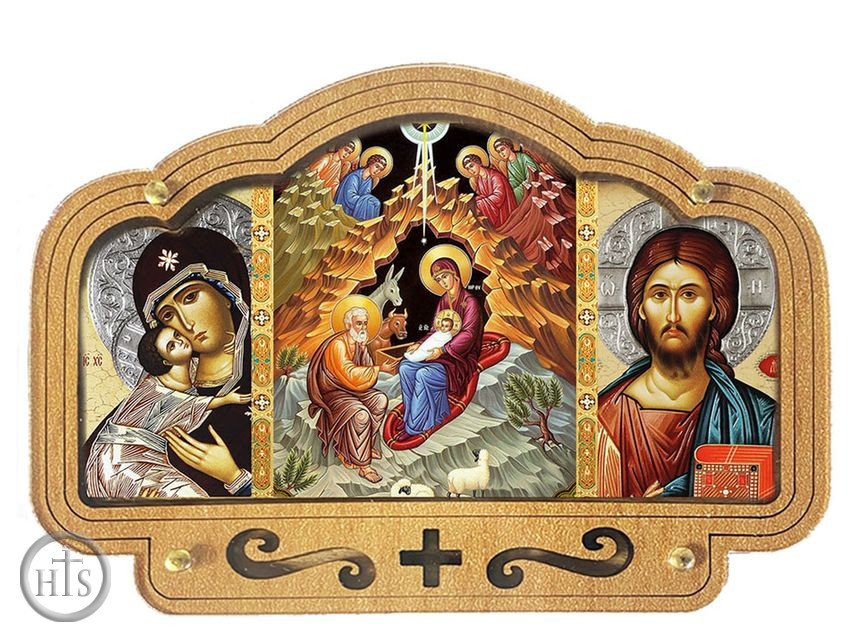 Product Pic - Virgin of Vladimir, The Nativity, The Christ, Mini Triptych