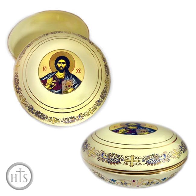 Image - Ceramic Rosary Icon Case, Cream