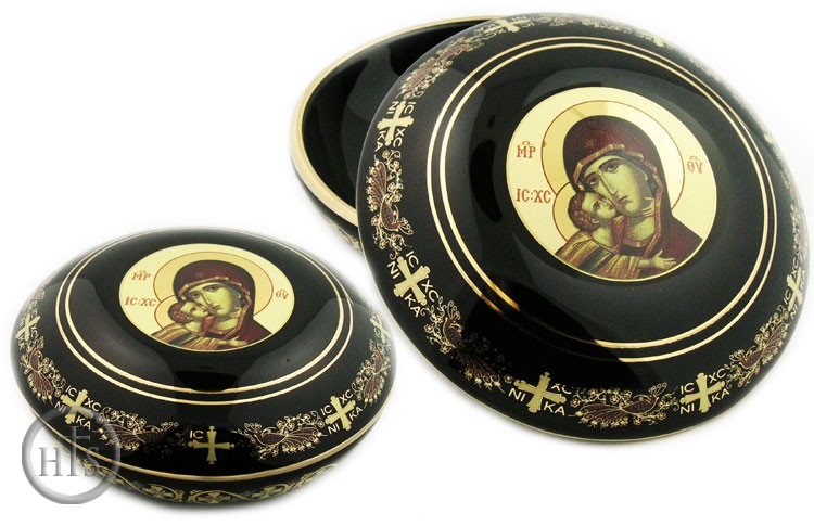 HolyTrinityStore Image - Ceramic Rosary Icon Case, Black