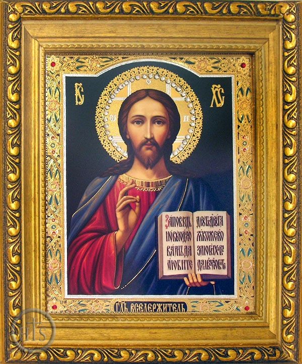 Product Image - Christ The Teacher, Framed Icon with Crystals and Glass 