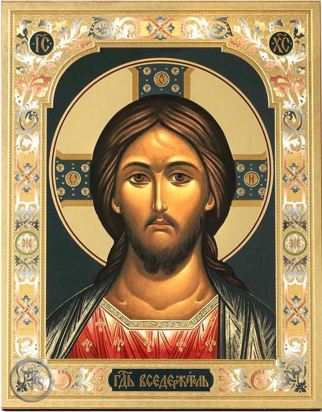 Product Pic - Christ Almighty, Gold Embossed Orthodox  Icon