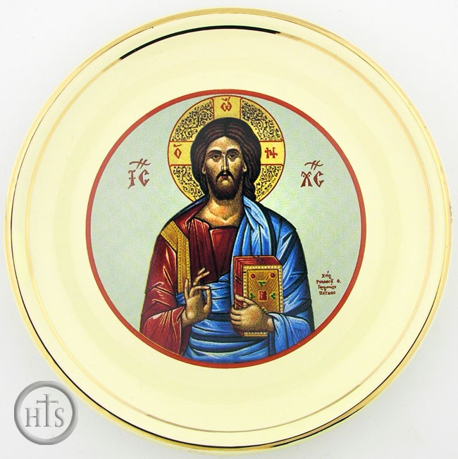 Product Photo - Christ Almighty Hanging Icon Plate, 24 KT Gold