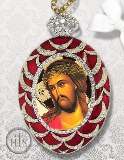 Product Pic - Christ Almighty, ECCO HOMO, Faberge Inspired Framed Icon