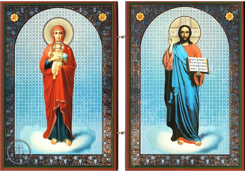 Product Picture - Virgin of Valaam, Christ The Teacher, Orthodox Diptych 