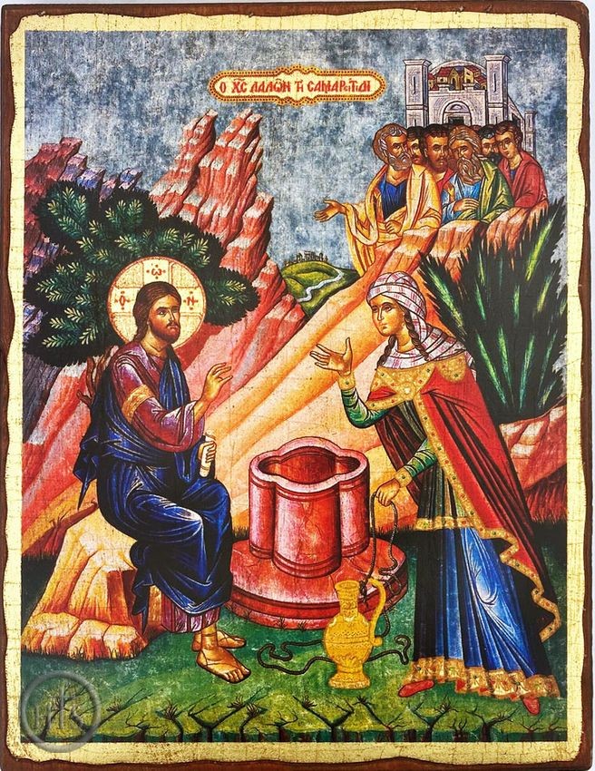 HolyTrinityStore Image - Christ with the Samaritan Woman, Serigraph Orthodox Icon