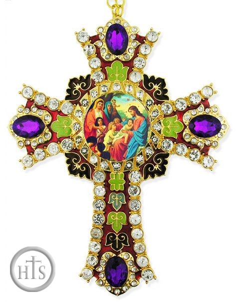 HolyTrinityStore Photo - Christ With Children Icon in  Jeweled Wall Cross