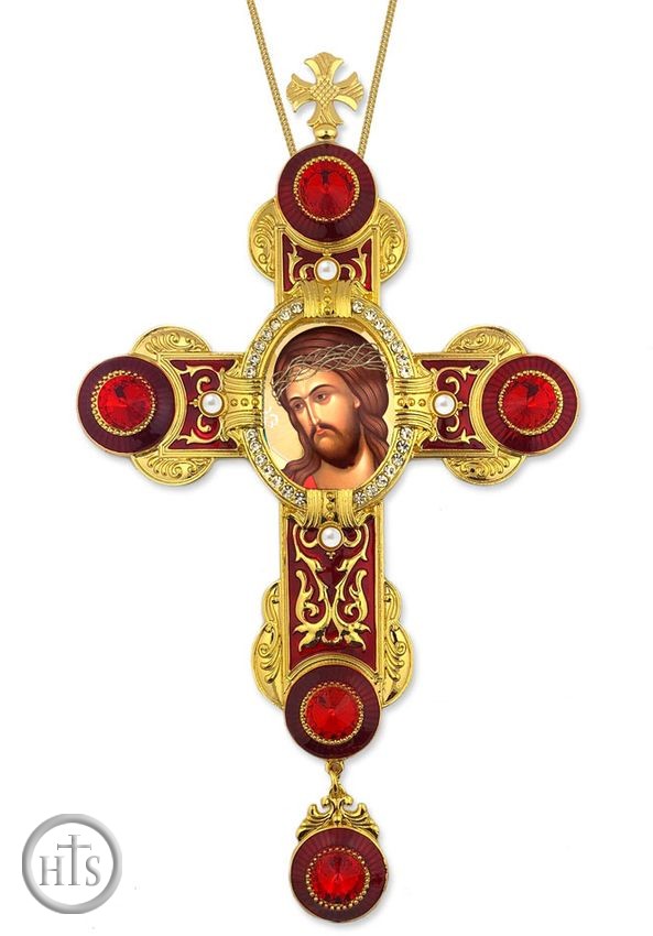 Pic - The Christ Crowned with Thorns Icon in Byzantine Styled Cross Ornament