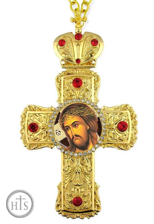 HolyTrinityStore Photo - Christ Extreme Humility,  Framed Cross-Shaped Icon Pendant