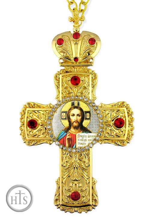 Product Picture - Christ The Teacher,   Framed Cross-Shaped Icon Pendant
